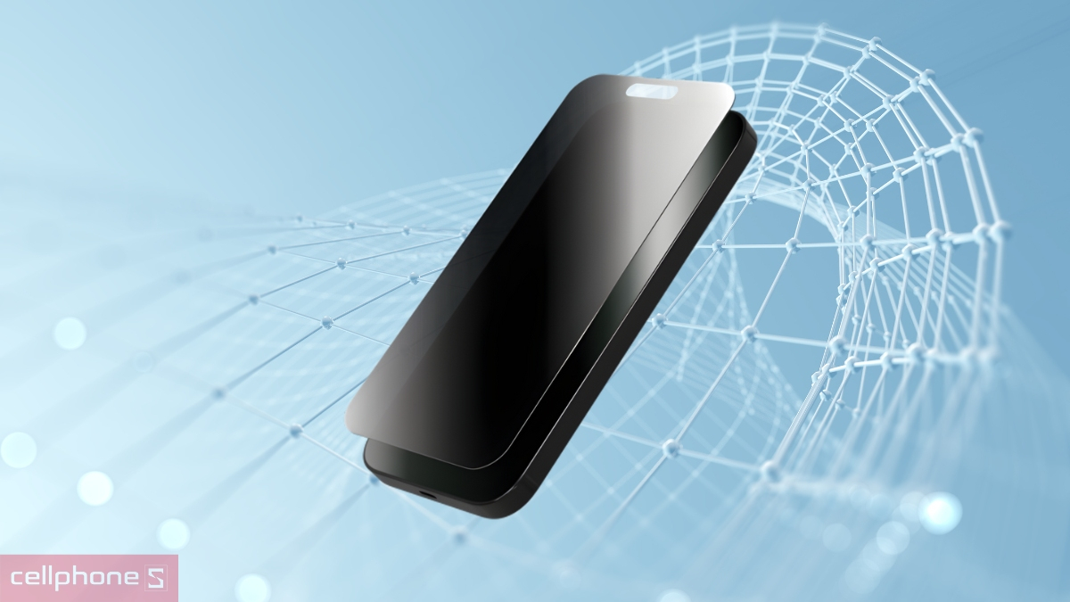 Kính cường lực iPhone 15 Pro Zagg chống nhìn trộm Elite Edge Privacy Full đen được làm từ aluminosilicate siêu bền