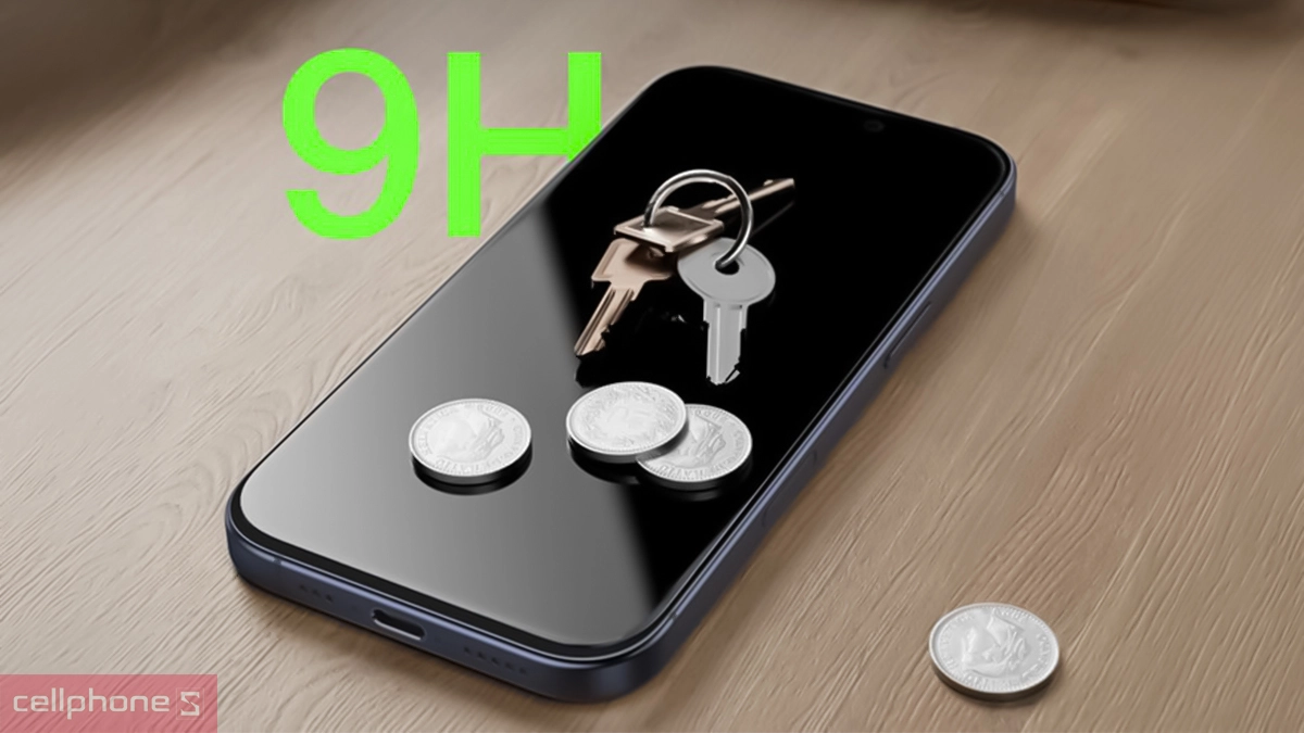 Độ cứng dán kính cường lực màn hình iPhone 17 Pro Max Belkin chống nhìn trộm full viền đen