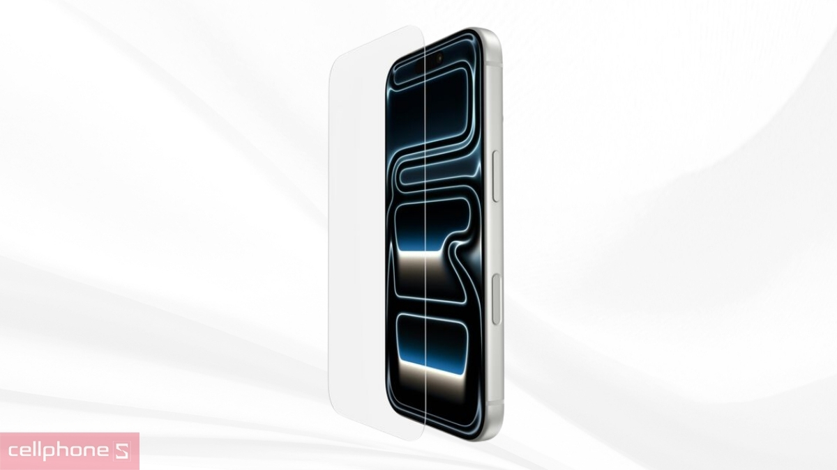 Lớp phủ dán kính cường lực màn hình iPhone 17 Pro Belkin Full viền đen
