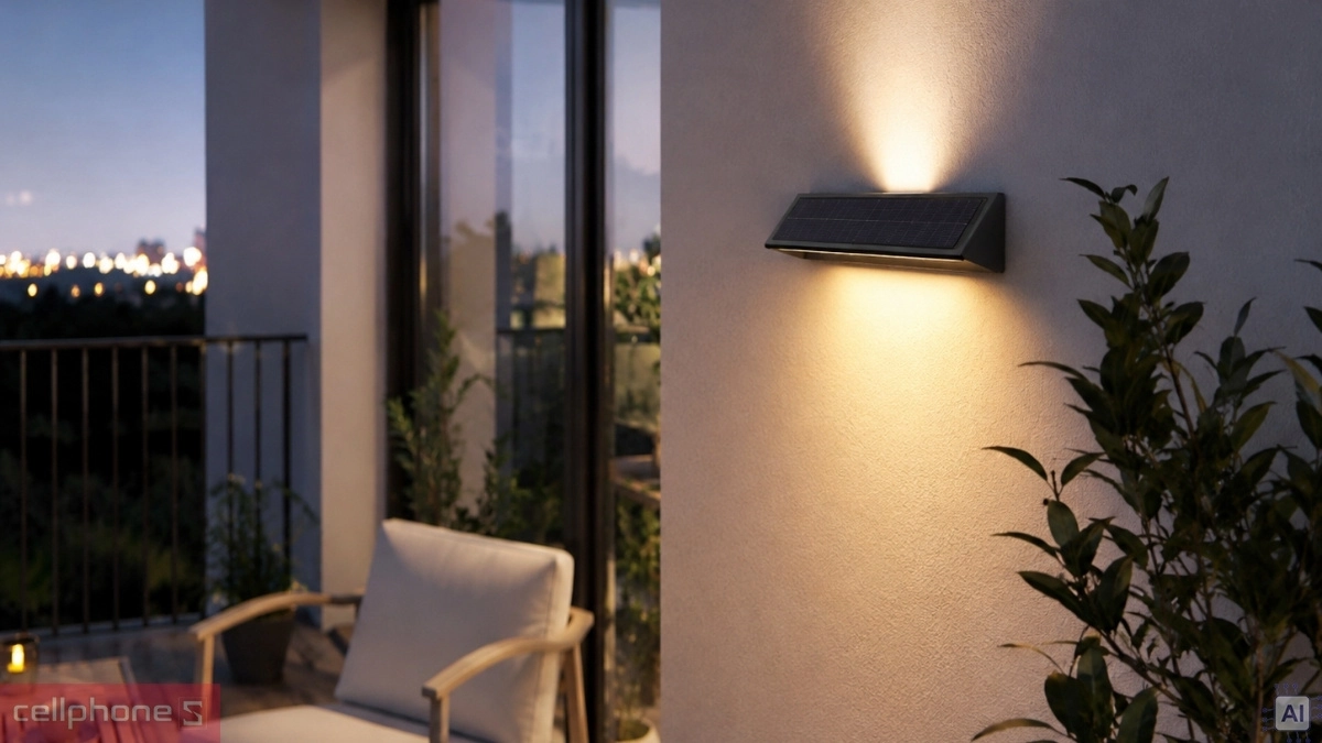 Đèn treo tường gọn nhẹ, ánh sáng dịu cho ban công