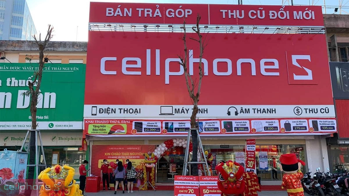 Danh sách cửa hàng điện thoại CellphoneS Thái Nguyên