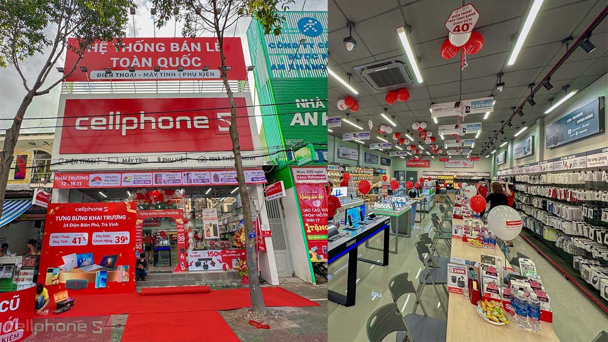 Danh sách cửa hàng điện thoại, laptop tại Trà Vinh của CellphoneS