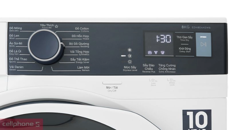 Hướng dẫn sử dụng máy sấy bơm nhiệt Electrolux 8kg EDH804H5WB