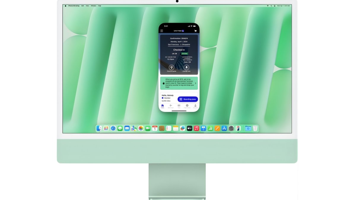 Khả năng tích hợp iPhone phản chiếu lên màn hình
