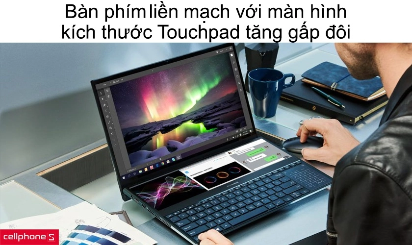 Bàn phím rút gọn liền mạch với màn hình, kích thước Touchpad tăng gấp đôi