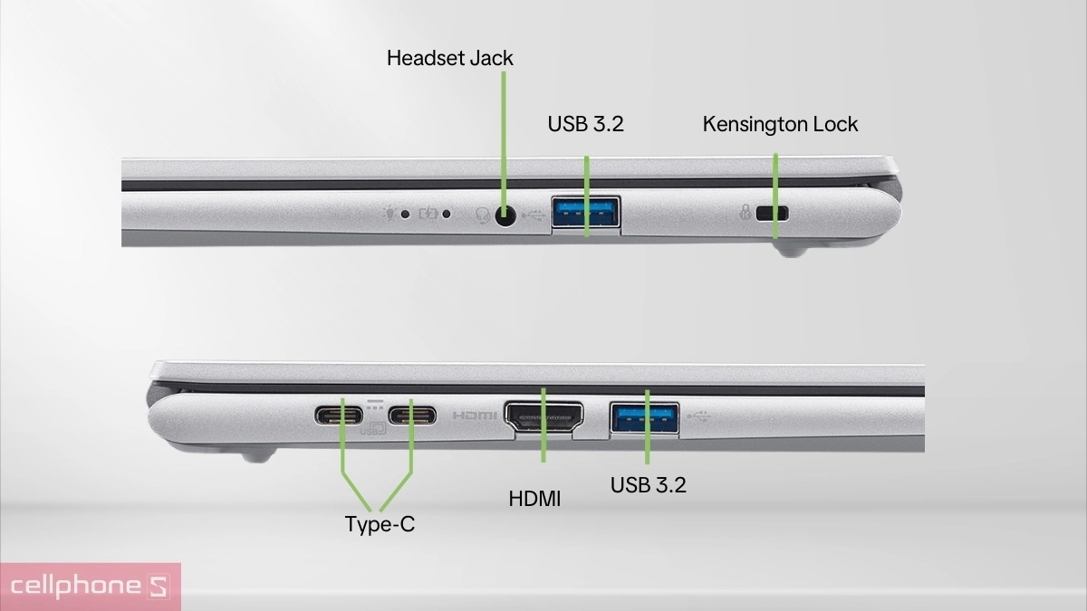 Cổng kết nối laptop Acer Aspire Go 15 AG15-72P-776J