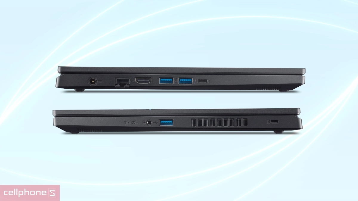 Pin, cổng kết nối của laptop Acer Gaming Nitro V 15 ProPanel ANV15-51-76B9