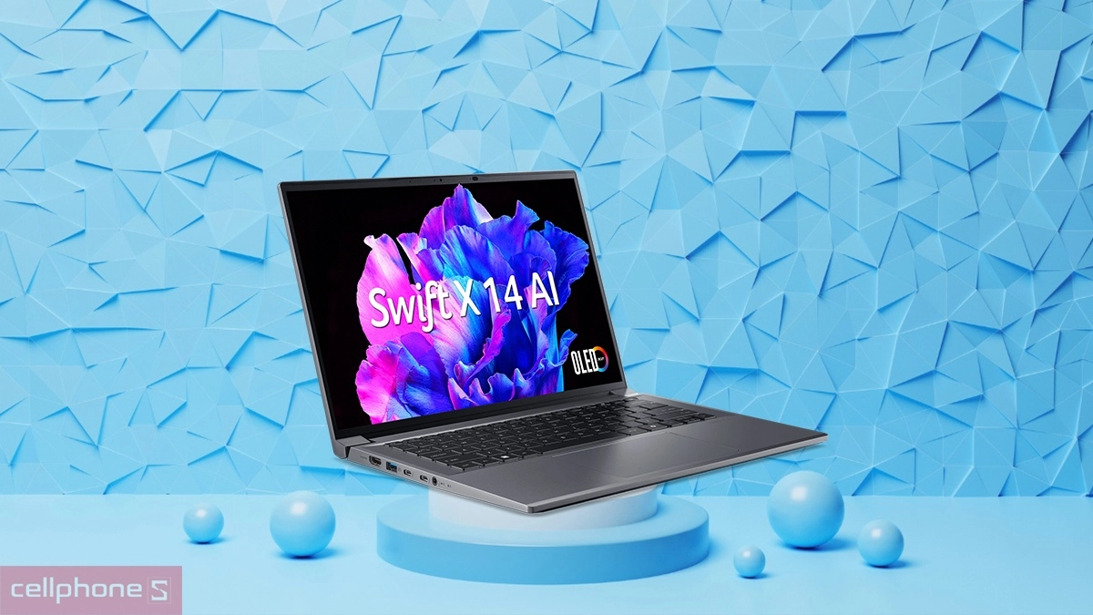Hiệu suất AI laptop Acer Swift X AI OLED SFX14-72G-77F9