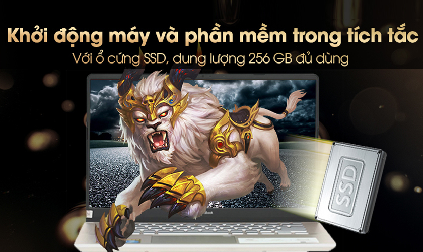 ổ cứng SSD 256 GB giúp khởi động máy