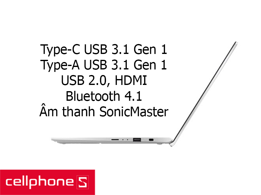 Trang bị đầy đủ các cổng phổ biến, Bluetooth 4.1 và âm thanh SonicMaster