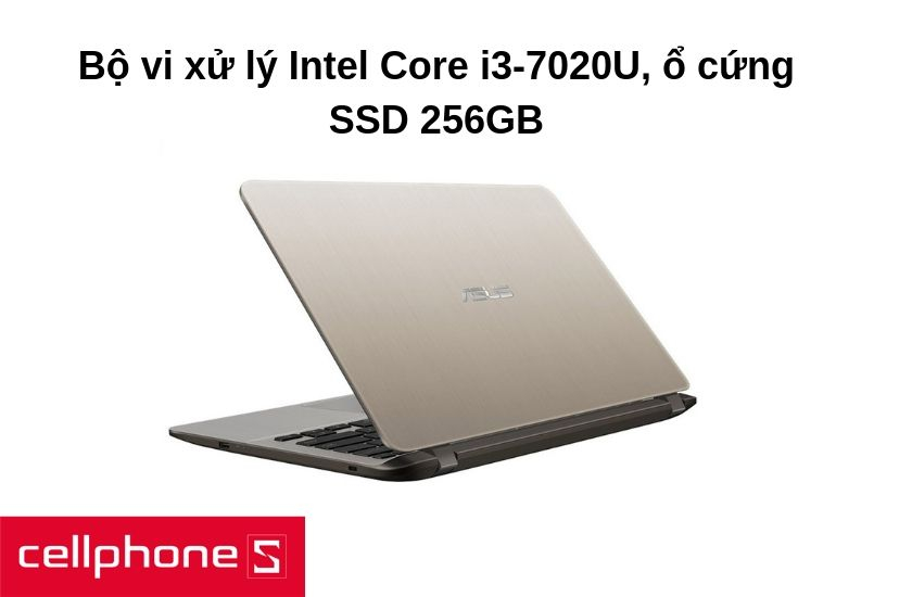 Cấu hình mạnh mẽ tiếp sức mạnh bởi bộ vi xử lý Intel core i3 thế hệ thứ 7 và ổ cứng SSD tốc độ cao