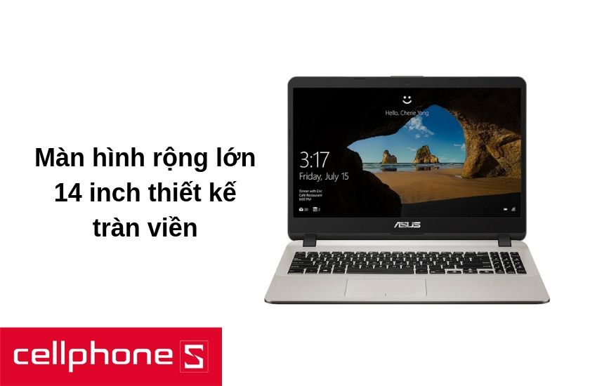 Màn hình rộng lớn 14 inch thiết kế tràn viền