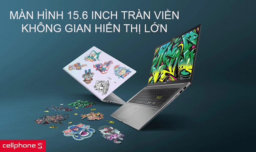 Màn hình 15.6 inch tràn viền, không gian hiển thị lớn