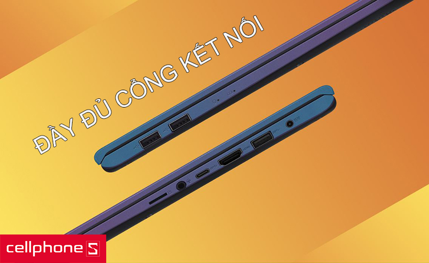 Vivobook S15 còn mang trên mình đầy đủ các cổng kết nối cần thiết