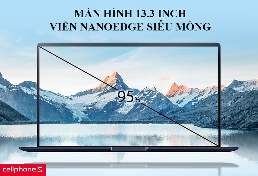 Màn hình 13.3 inch cùng viền NanoEdge siêu mỏng