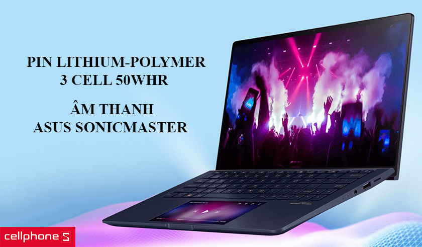 Âm thanh Asus SonicMaster ấn tượng cùng pin dung lượng lớn