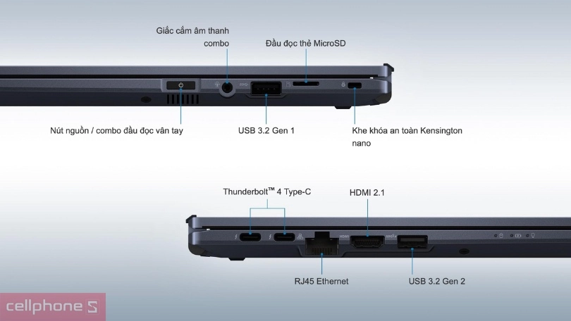 Cổng kết nối laptop Asus Expertbook B5 B5402CVA-KI0123W