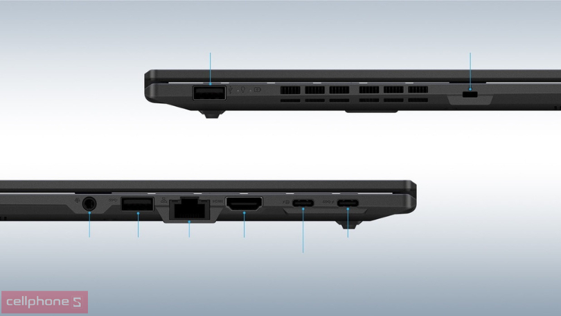 Cổng kết nối trên laptop Asus Expertbook B1402CBA NK1904W