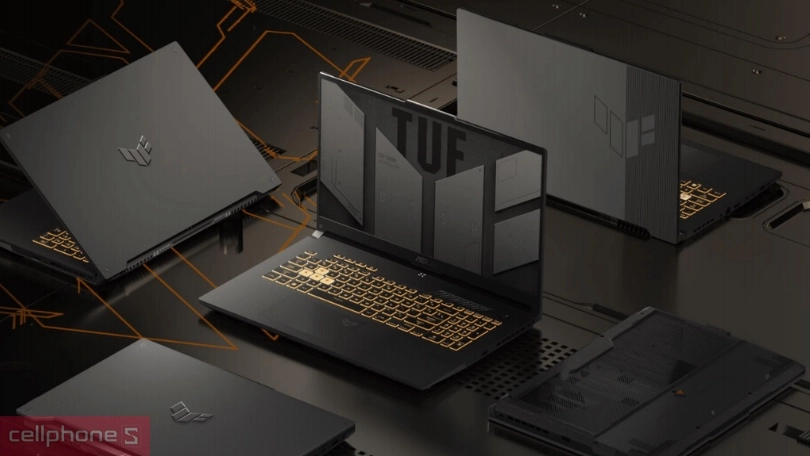 Asus TUF thiết kế hầm hố, đậm tính gaming Thiết kế laptop Asus TUF Gaming