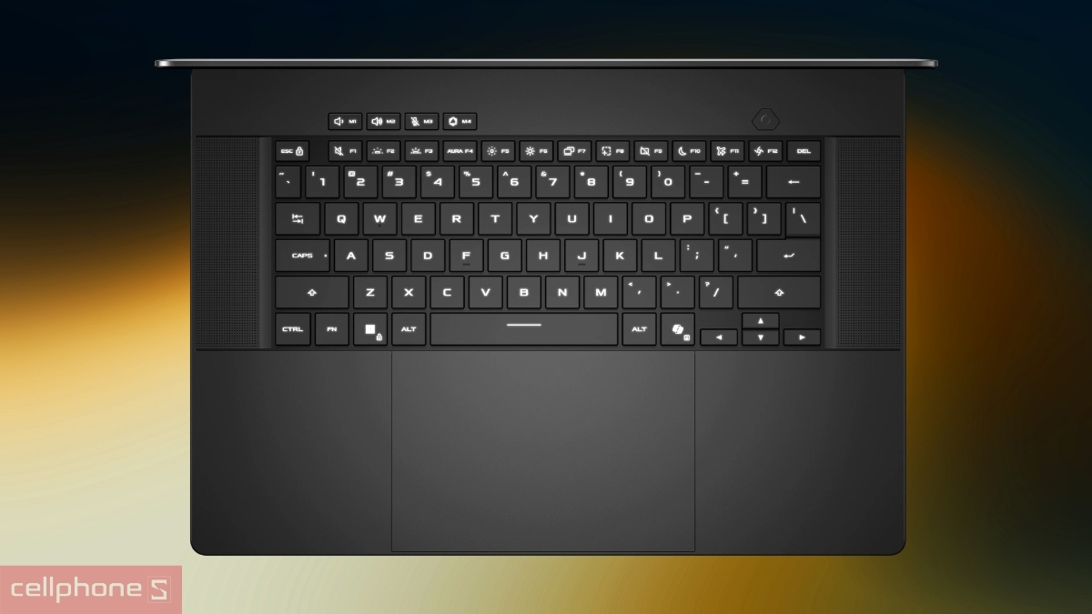 Asus Rog Zephyrus G16 sở hữu bàn phím hành trình 1,7mm và touchpad rộng