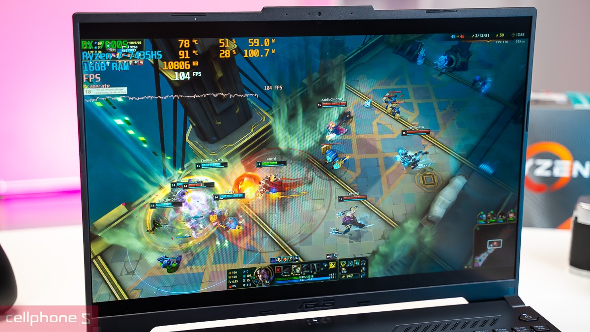 ASUS TUF Gaming A16 hỗ trợ nâng cấp RAM qua hai khe SO-DIMM
