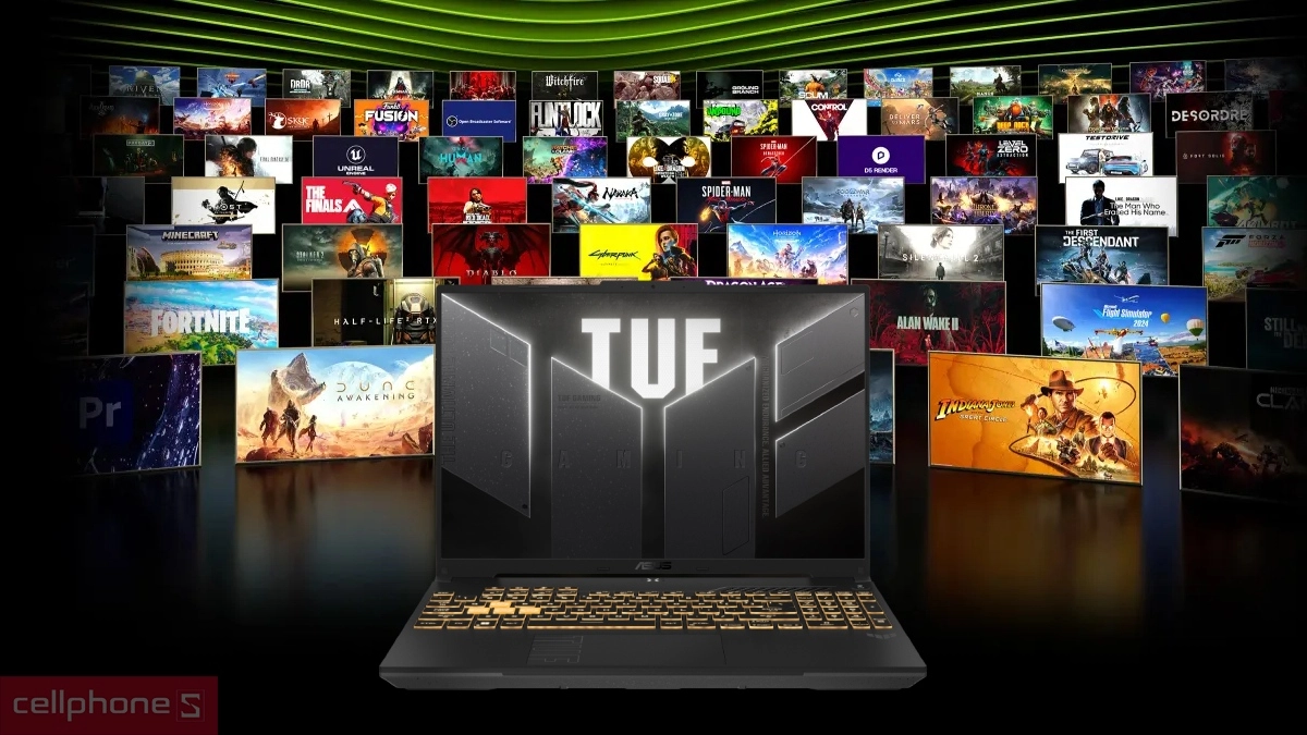 ASUS TUF Gaming F16 có bàn phím full-size 