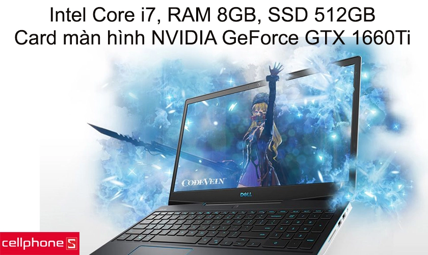 Intel Core i7, RAM 8GB, ổ cứng SSD 512, card màn hình NVIDIA GeForce GTX 1660Ti