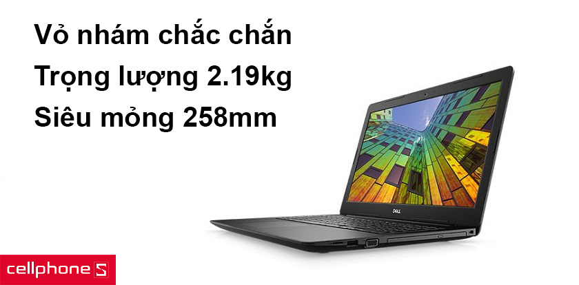 Trọng lượng nhẹ 2.19 kg, siêu mỏng chỉ 258mm