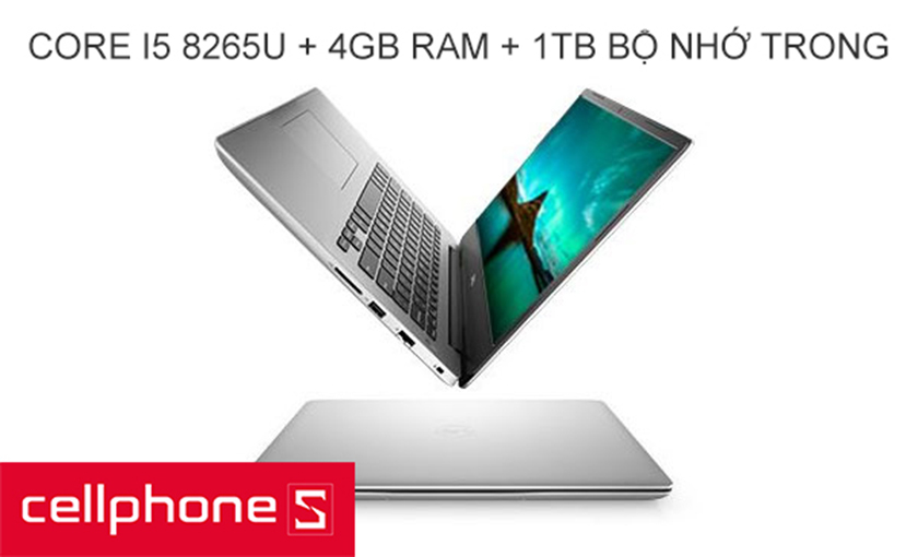 Cấu hình mạnh mẽ với Intel Core i5 8265U, 4GB RAM