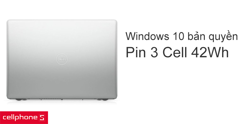 Hệ điều hành Windows 10 bản quyền, thời lượng pin tốt với pin 3 cell 42Wh