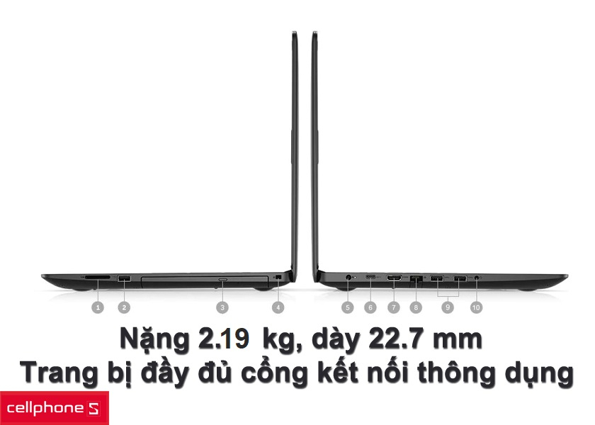 Dell Insprion 3593 (70197457) thiết kế nhỏ gọn, nawngk 2.19kg