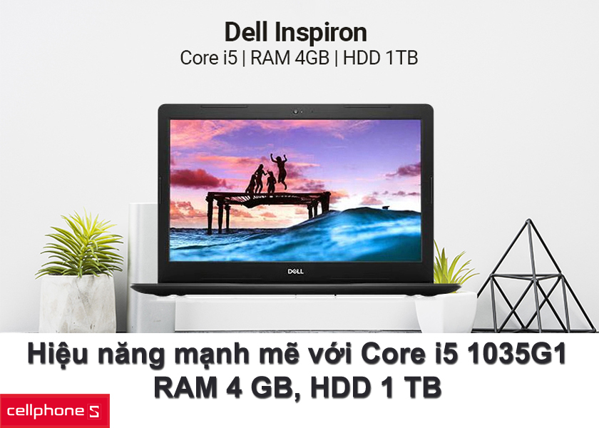 Hiệu năng mạnh mẽ với Intel Core i5 1035G1, RAM 4 GB