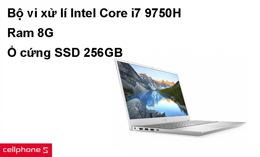 Hiệu năng mạnh mẽ với bộ vi xử lí Intel Core i7 9750H, ram 8GB