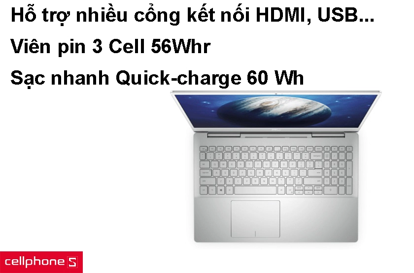 Hỗ trợ nhiều cổng kết nối, viên pin 3 Cell 56Whr cho khả năng hoạt động kéo dài