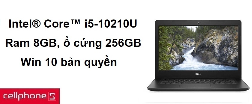 CPU Intel Core i5-10210U, RAM 8GB, ổ cứng 256GB cho hiệu năng mạnh mẽ