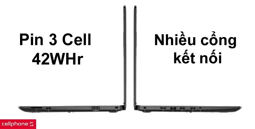Pin 3 Cell 42WHr, trang bị nhiều cổng kết nối