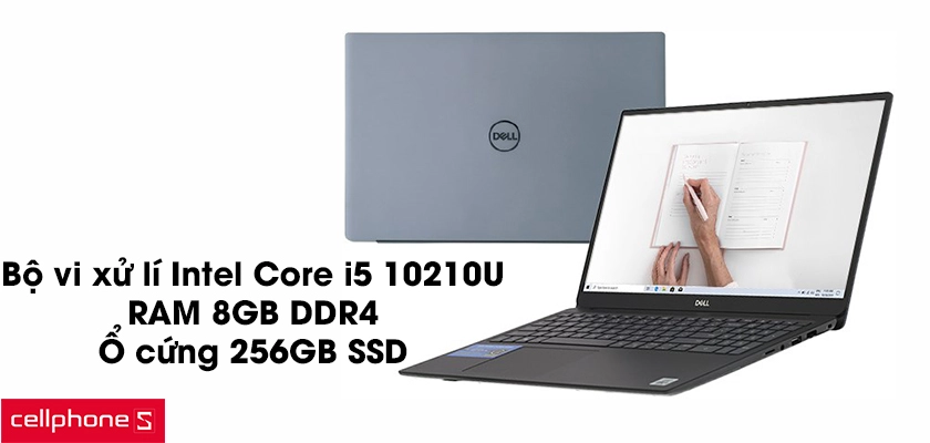 Bộ vi xử lí Intel Core i5 10210U, RAM 8GB DDR4, ổ cứng 256GB SSD