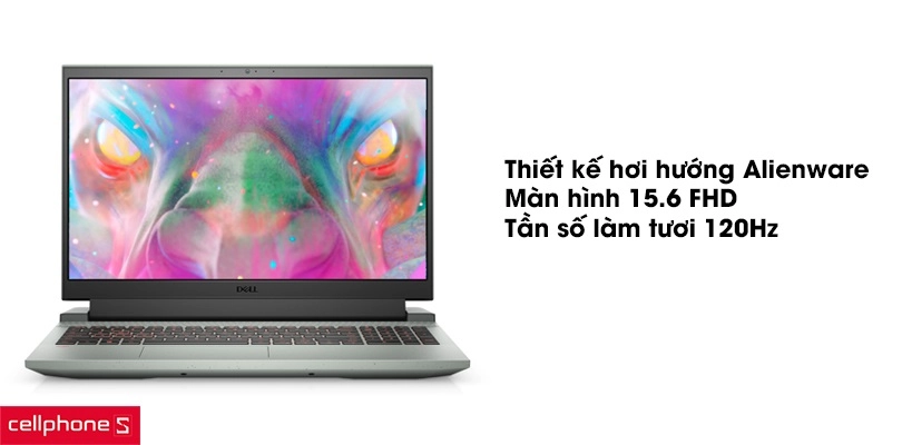 Thiết kế mang đậm hơi hướng Dell Alienware, màn hình Full HD