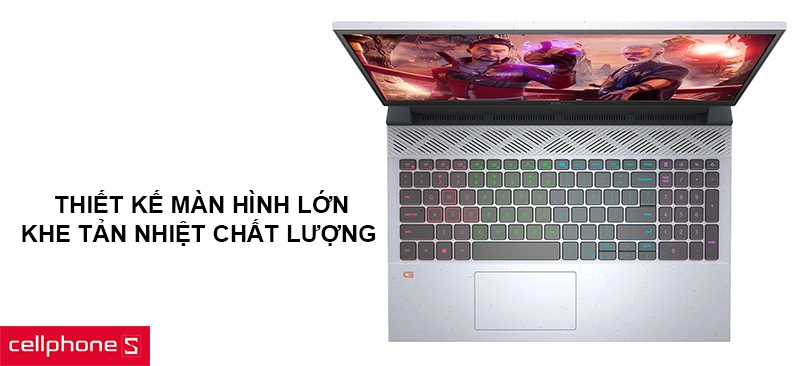 Thiết kế màn hình lớn, khe tản nhiệt chất lượng