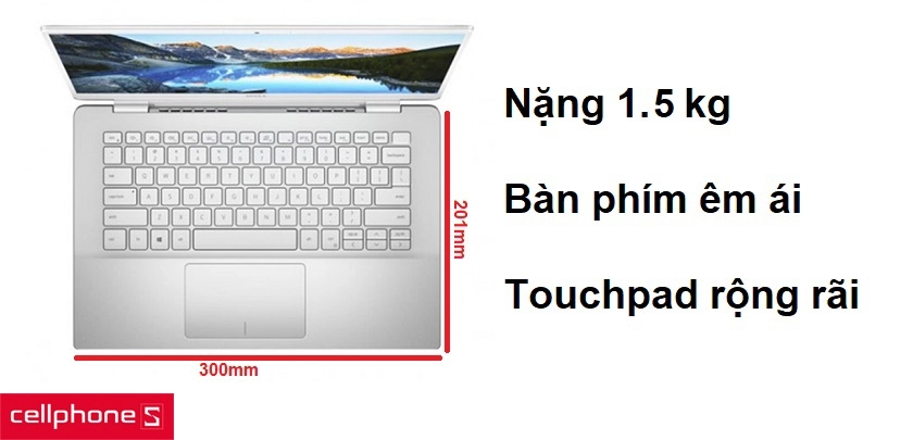 Thiết kế nhỏ gọn chỉ 1.5 kg và bàn phím có độ nảy tốt