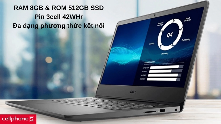 RAM 8 GB, ổ cứng 512 GB SSD cùng đầy đủ phần cứng