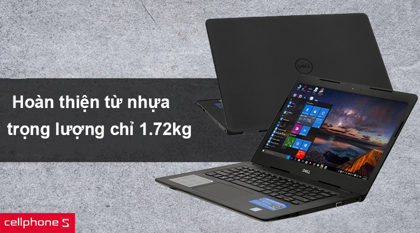 Thiết kế gọn nhẹ, hoàn thiện từ nhựa