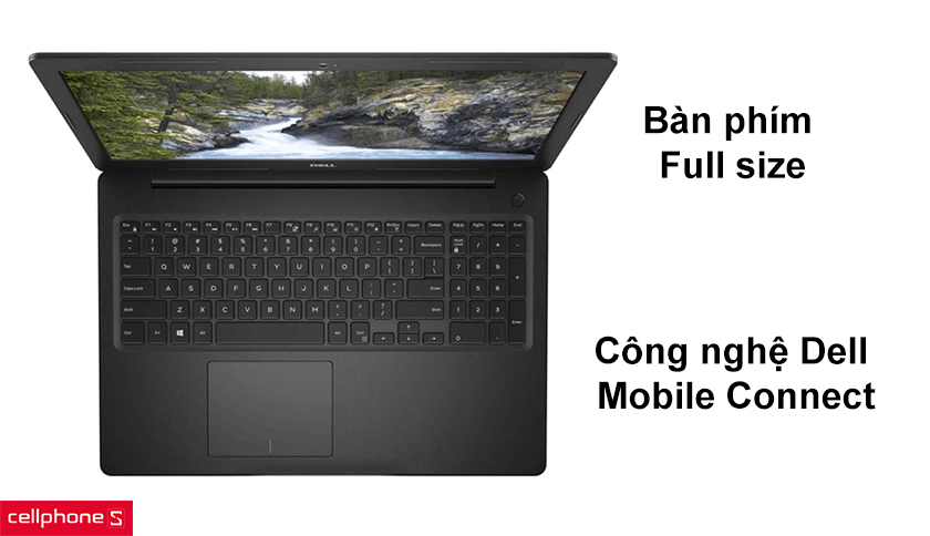 Bàn phím Full size, tích hợp công nghệ Dell Mobile Connect
