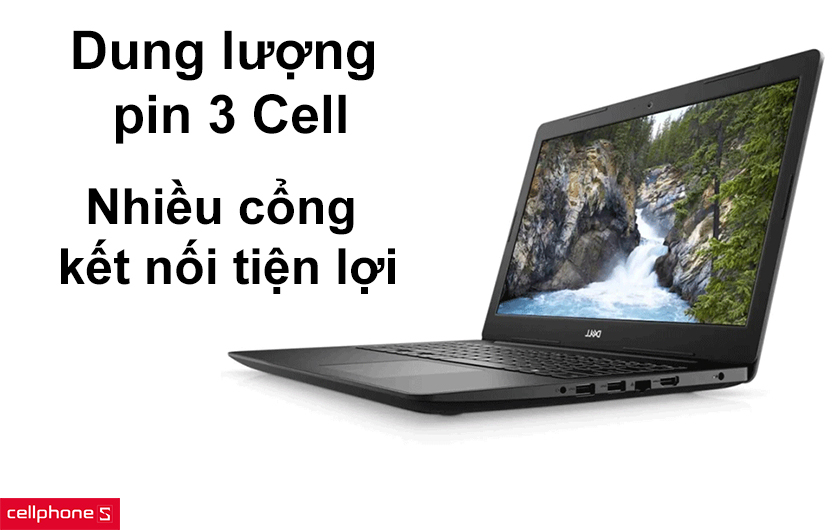 Dung lượng pin 3 Cell, trang bị nhiều cổng kết nối tiện lợi
