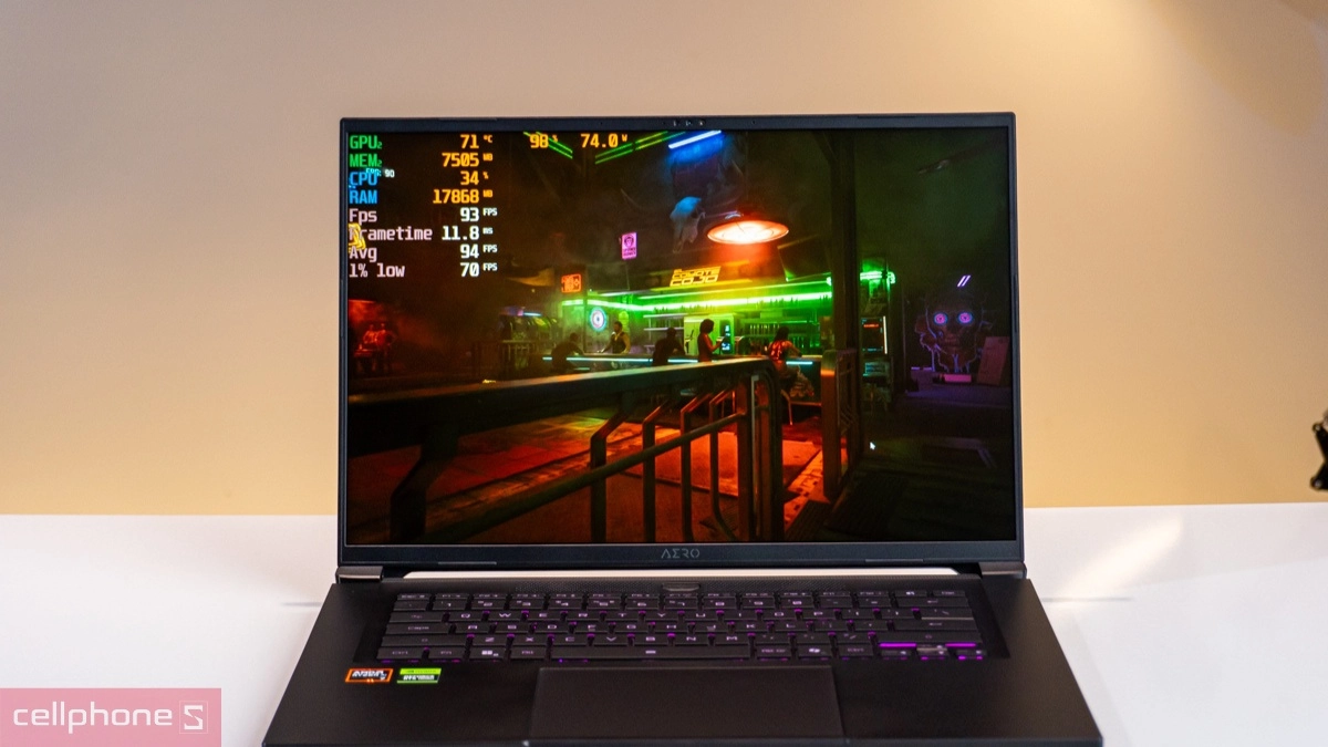 Màn hình, tần số quét của laptop Gigabyte Aero X16 EG61H-X161VH93VNC64AH Ryzen AI 7