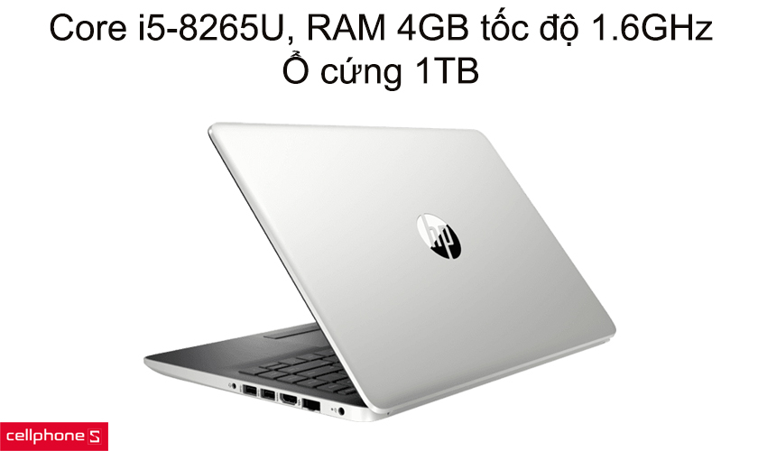 Hiệu năng mạnh với chip Core i5-8265U, RAM 4GB tốc độ 1.6GHz, ổ cứng 1TB