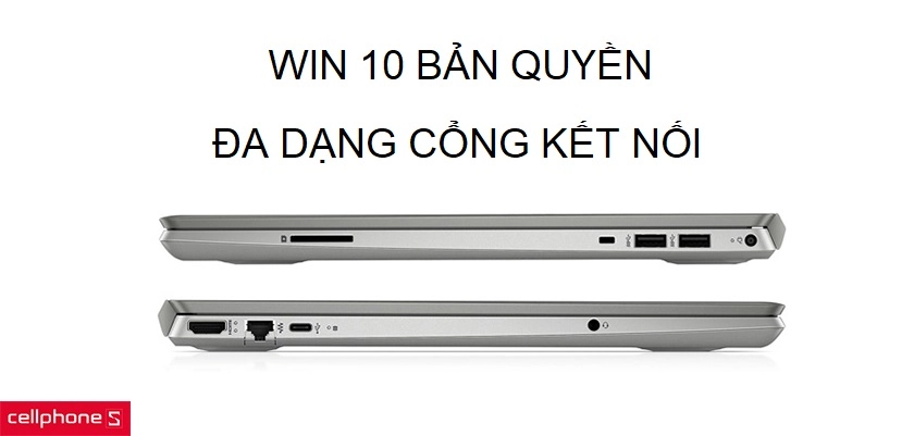 Trang bị nhiều cổng kết nối, cài sẵn Win 10 bản quyền