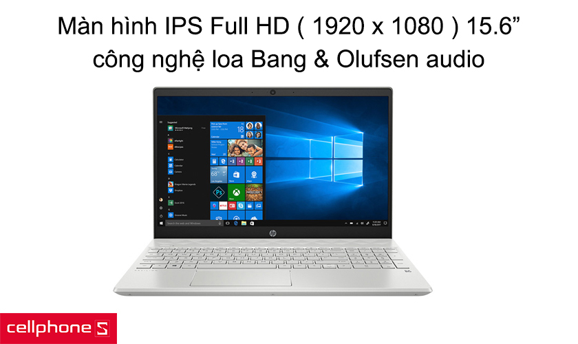 Màn hình IPS full HD ( 1920 x 1080 ) kích thước 15.6”công nghệ loa Bang & Olufsen audio