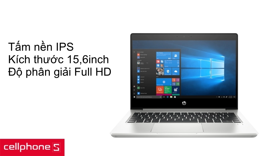 Màn hình IPS 15,6 inch độ phân giải Full HD mang đến trải nghiệm hình ảnh sắc nét