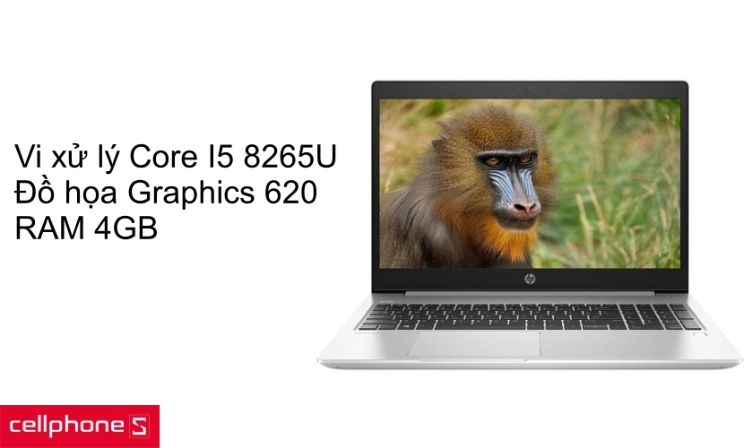 Vi xử lý Intel Core i5 8265U, RAM 4GB